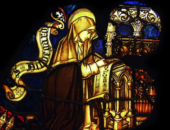 Framed Print : Hildegard of Bingen. Artist: Anonymous Framed Print : Hildegard of Bingen. Artist: Anonymous
