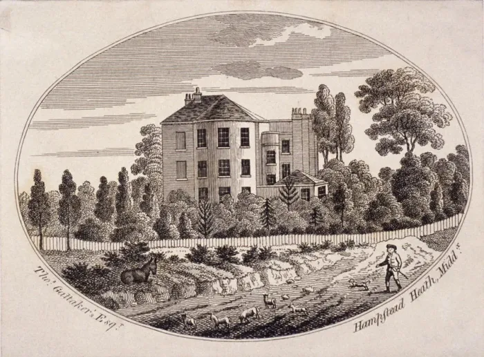 Framed Print : Hill House, Hampstead Heath, Hampstead, London, c1780 Framed Print : Hill House, Hampstead Heath, Hampstead, London, c1780