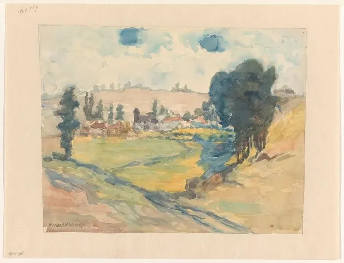 Framed Print : Hill landscape, 1874-1918. Creator: Martinus van Andringa Framed Print : Hill landscape, 1874-1918. Creator: Martinus van Andringa