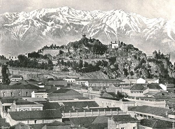 The hill of Santa Lucia with the Andes in the background, Santiago, Chile, 1895. Creator: Unknown