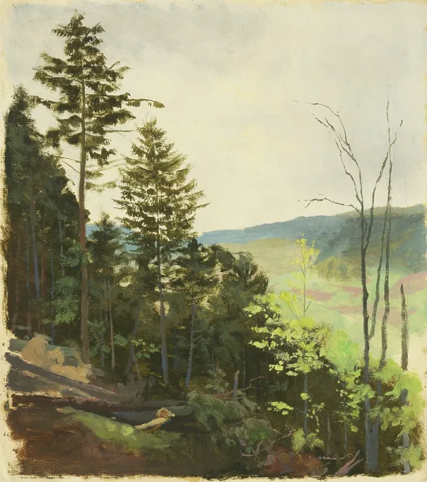 Framed Print : Hill with scrub, 1850-1900. Creator: Jan Nowopacky