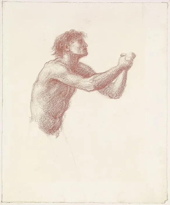 Framed Print : The Hill of Venus - Male Nude - Study of one of the Reapers for Reapers Appealing to Venus, 1866. Creator: Sir Edward Coley Burne-Jones Framed Print : The Hill of Venus - Male Nude - Study of one of the Reapers for Reapers Appealing to Venus, 1866. Creator: Sir Edward Coley Burne-Jones