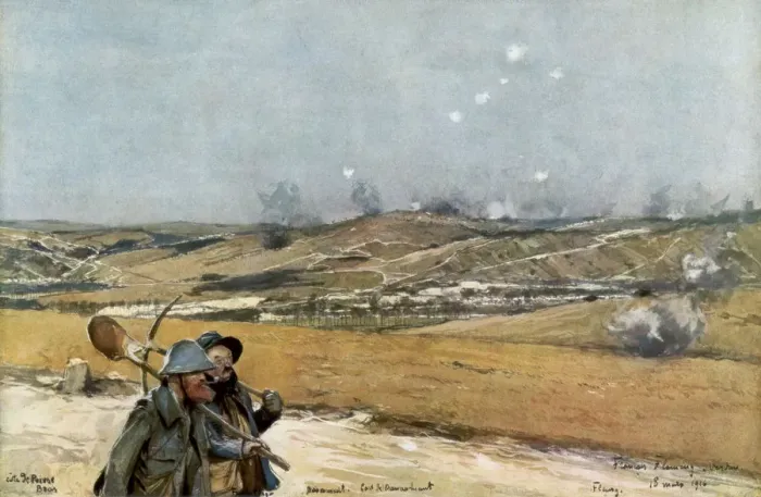 Framed Print : The Hills and Fort of Douaumont, Verdun, France, 18 March 1916, (1926) Framed Print : The Hills and Fort of Douaumont, Verdun, France, 18 March 1916, (1926)