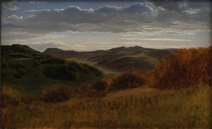 Framed Print : Hills behind the Moen Cliff, 1847-1851. Creator: Peter Christian Thamsen Skovgaard Framed Print : Hills behind the Moen Cliff, 1847-1851. Creator: Peter Christian Thamsen Skovgaard