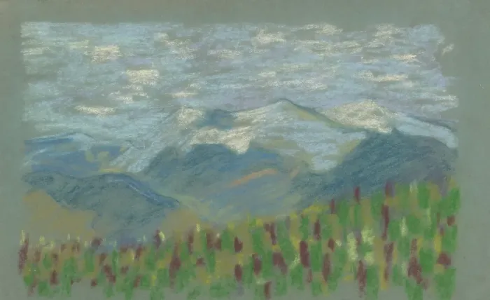 Framed Print : Hillside landscape, 1935-1944. Creator: Arnold Peter Weisz-Kubincan Framed Print : Hillside landscape, 1935-1944. Creator: Arnold Peter Weisz-Kubincan