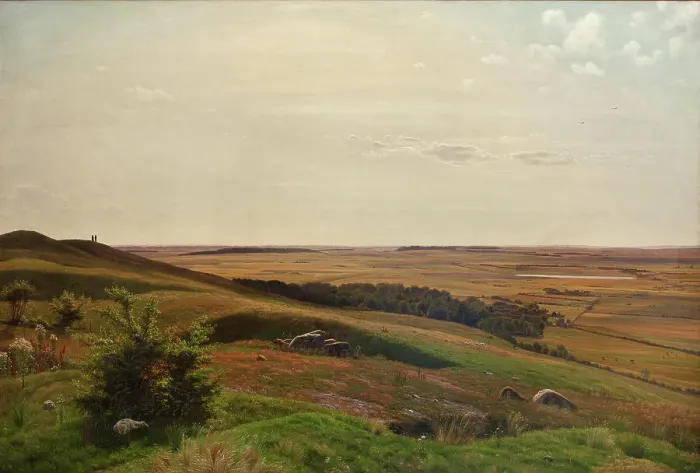 Framed Print : Hillside near Horsens, afternoon, 1858. Creator: Vilhelm Kyhn Framed Print : Hillside near Horsens, afternoon, 1858. Creator: Vilhelm Kyhn