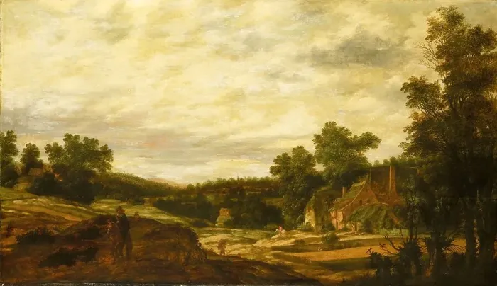 Framed Print : Hilly landscape, 1635. Creator: Pieter Stalpaert Framed Print : Hilly landscape, 1635. Creator: Pieter Stalpaert