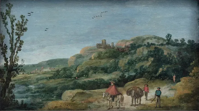 Framed Print : Hilly Landscape; Hilly Country, 1627. Creator: Esaias van de Velde Framed Print : Hilly Landscape; Hilly Country, 1627. Creator: Esaias van de Velde