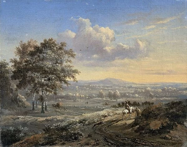 Hilly Landscape with a Rider on a Country Road, 1655-1684. Creator: Jan Wijnants