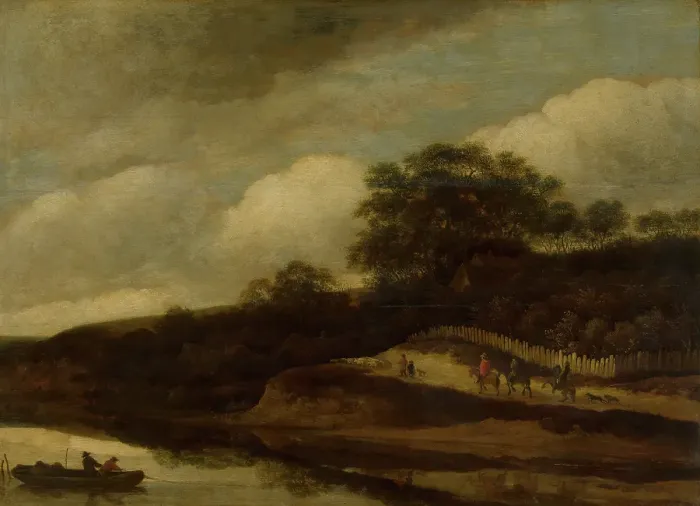 Framed Print : Hilly Landscape beside a Stream, c1630-1680. Creator: Guillaume du Bois Framed Print : Hilly Landscape beside a Stream, c1630-1680. Creator: Guillaume du Bois