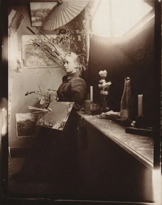 Framed Print : Hilma af Klint at the Kungliga Akademien in Stockholm, 1885. Creator: Anonymous Framed Print : Hilma af Klint at the Kungliga Akademien in Stockholm, 1885. Creator: Anonymous