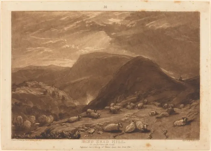 Framed Print : Hind Head Hill, published 1811. Creator: JMW Turner Framed Print : Hind Head Hill, published 1811. Creator: JMW Turner