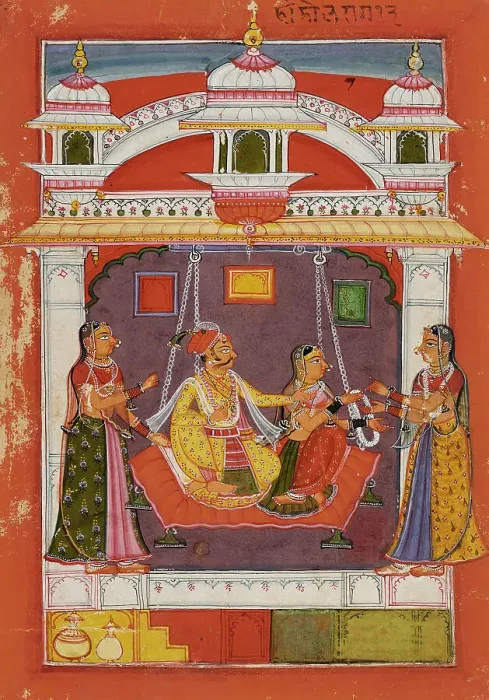 Framed Print : Hindola Raga, Folio from a Ragamala (Garland of Melodies), Late 17th century. Creator: Unknown Framed Print : Hindola Raga, Folio from a Ragamala (Garland of Melodies), Late 17th century. Creator: Unknown