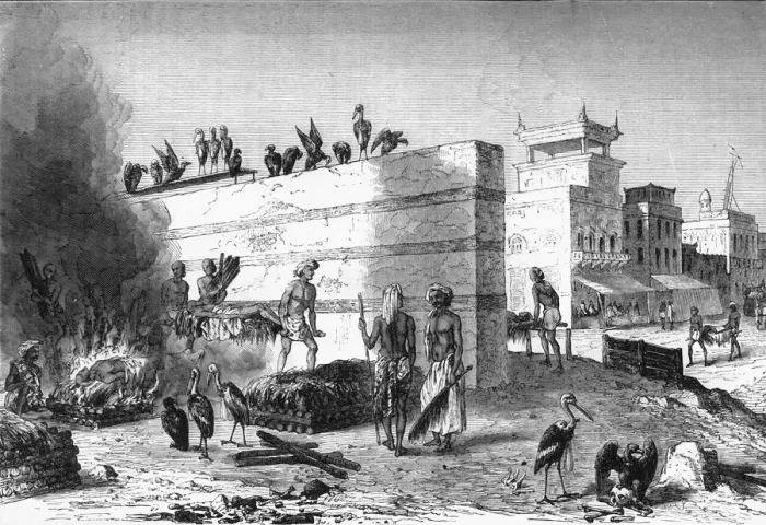 Framed Print : Hindoo Funeral Rites in Calcutta, c1891. Creator: James Grant Framed Print : Hindoo Funeral Rites in Calcutta, c1891. Creator: James Grant