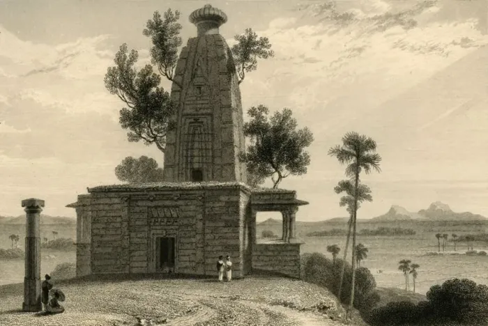 Framed Print : Hindoo Temple at Muddunpore, Bahar, 1835. Creator: William Daniell Framed Print : Hindoo Temple at Muddunpore, Bahar, 1835. Creator: William Daniell