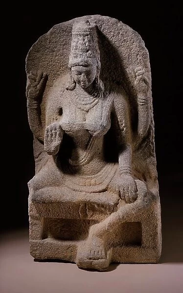 The Hindu Goddess Shri Lakshmi, With c.12th century recutting. Creator: Unknown