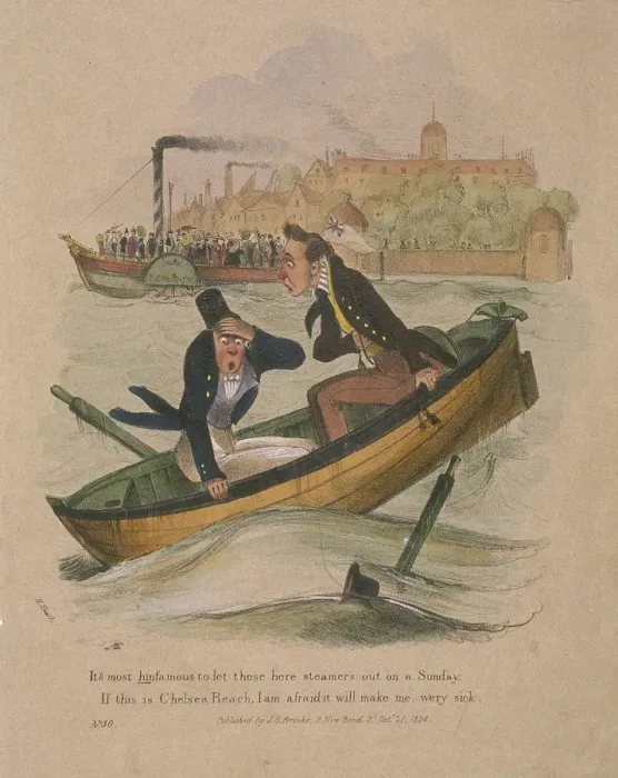 Framed Print : Its most hinfamous to let these here steamers out on a Sunday... 1834. Artist Framed Print : Its most hinfamous to let these here steamers out on a Sunday... 1834. Artist