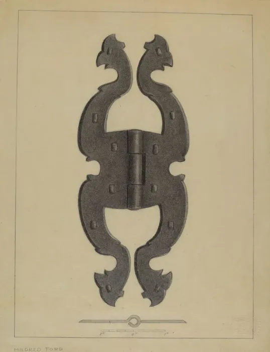 Framed Print : Hinge, c. 1937. Creator: Mildred Ford Framed Print : Hinge, c. 1937. Creator: Mildred Ford