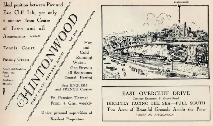 Framed Print : Hintonwood - First Class Private Hotel, 1929 Framed Print : Hintonwood - First Class Private Hotel, 1929
