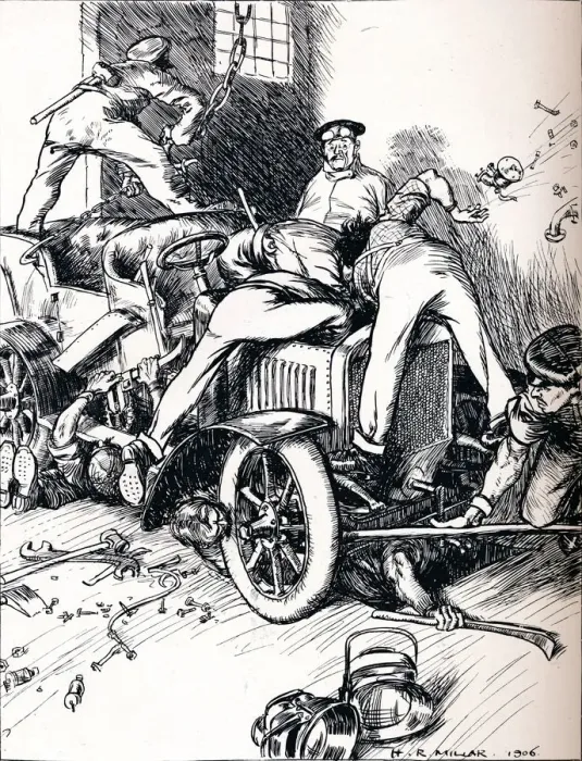 Framed Print : Hints To Motorists, 1906. Artist: Harold Robert Millar Framed Print : Hints To Motorists, 1906. Artist: Harold Robert Millar