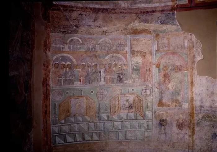 Framed Print : In the Hippodrome, 11th century. Artist: Ancient Russian frescos Framed Print : In the Hippodrome, 11th century. Artist: Ancient Russian frescos