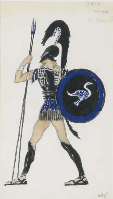 Framed Print : Hippolyte. Costume design for the Ballet Phedre, ca 1923. Artist: Bakst, Leon (1866-1924) Framed Print : Hippolyte. Costume design for the Ballet Phedre, ca 1923. Artist: Bakst, Leon (1866-1924)