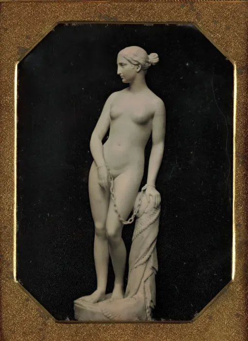 Framed Print : Hiram Powerss Sculpture of the Greek Slave, ca. 1850. Creator: Unknown Framed Print : Hiram Powerss Sculpture of the Greek Slave, ca. 1850. Creator: Unknown