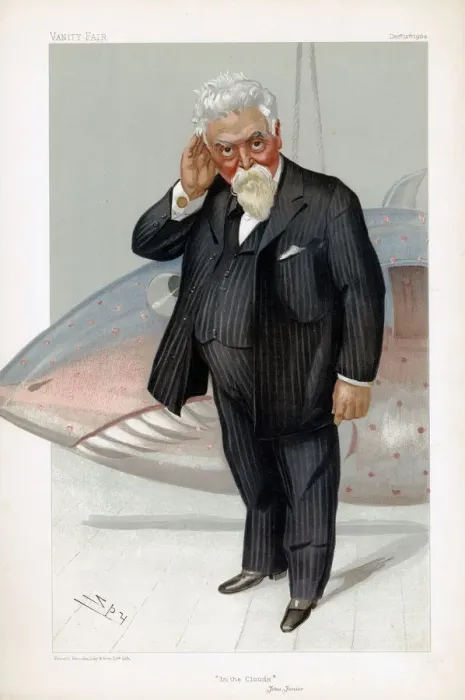 Framed Print : Hiram Stevens Maxim, American-born British inventor and engineer, 1904. Artist: Spy Framed Print : Hiram Stevens Maxim, American-born British inventor and engineer, 1904. Artist: Spy