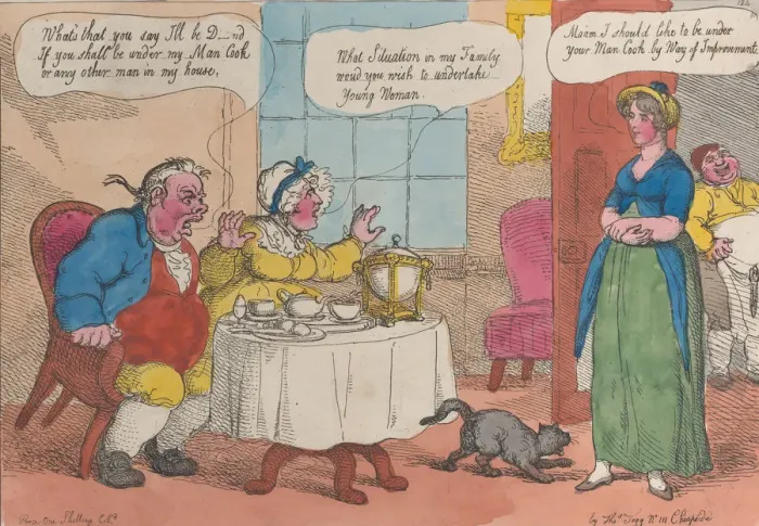 Framed Print : Hiring a Servant, 1811. 1811. Creator: Thomas Rowlandson Framed Print : Hiring a Servant, 1811. 1811. Creator: Thomas Rowlandson
