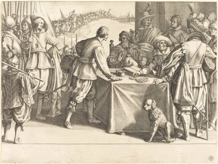 Framed Print : The Hiring of the Troops, c. 1614. Creator: Jacques Callot Framed Print : The Hiring of the Troops, c. 1614. Creator: Jacques Callot