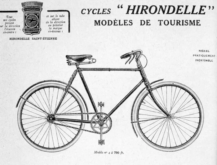 Framed Print : Hirondelle Saint Etienne Bicycle Tourism Advertisement, 20th century Framed Print : Hirondelle Saint Etienne Bicycle Tourism Advertisement, 20th century