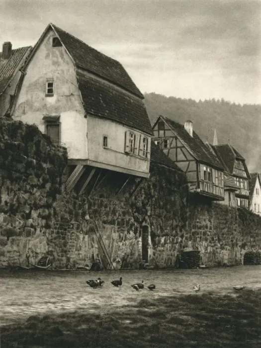Framed Print : Hirschhorn a. Neckar. Houses on the Town Wall, 1931. Artist: Kurt Hielscher Framed Print : Hirschhorn a. Neckar. Houses on the Town Wall, 1931. Artist: Kurt Hielscher