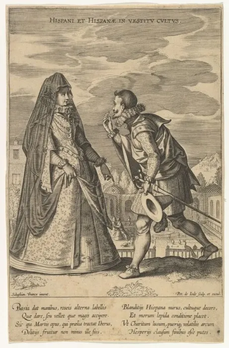 Framed Print : Hispani et Hispanae in Vestitu Cultus, from Fashions of Different Nations. n. d Framed Print : Hispani et Hispanae in Vestitu Cultus, from Fashions of Different Nations. n. d