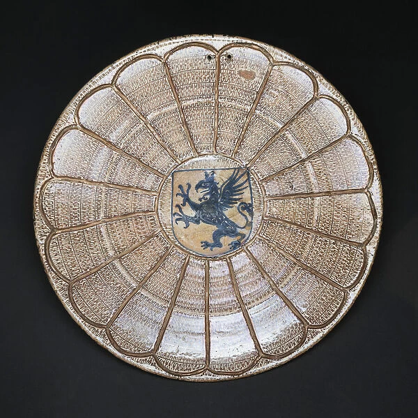 Hispano-Moresque Lusterware Plate with Griffin, Valencia, 1475  /  1500. Creator: Unknown