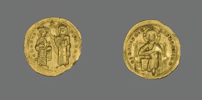Framed Print : Histamenon (Coin) of Romanus III Argyrus with Christ Enthroned, 1028-34. Creator: Unknown Framed Print : Histamenon (Coin) of Romanus III Argyrus with Christ Enthroned, 1028-34. Creator: Unknown