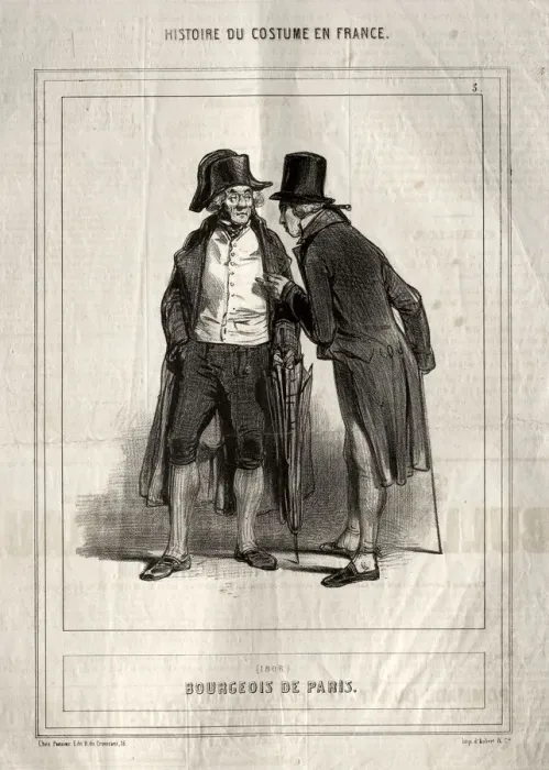 Framed Print : Histoire du Costume en France: Bourgeois de Paris, 1843. Creator: Paul Gavarni (French, 1804-1866) Framed Print : Histoire du Costume en France: Bourgeois de Paris, 1843. Creator: Paul Gavarni (French, 1804-1866)