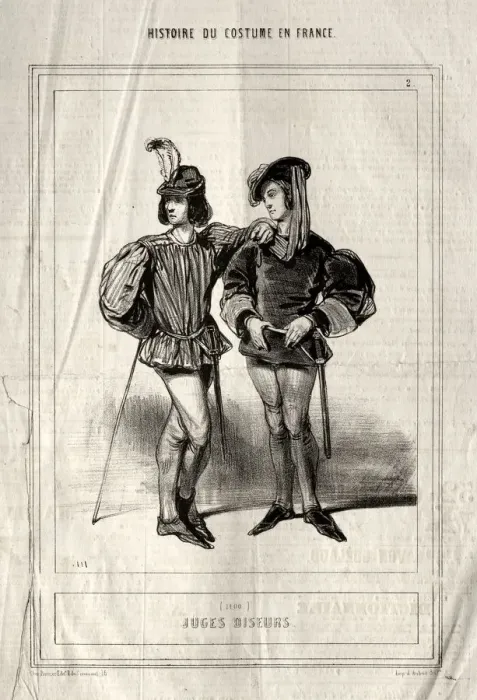 Framed Print : Histoire du Costume en France: Juges diseurs, 1843. Creator: Paul Gavarni (French, 1804-1866) Framed Print : Histoire du Costume en France: Juges diseurs, 1843. Creator: Paul Gavarni (French, 1804-1866)