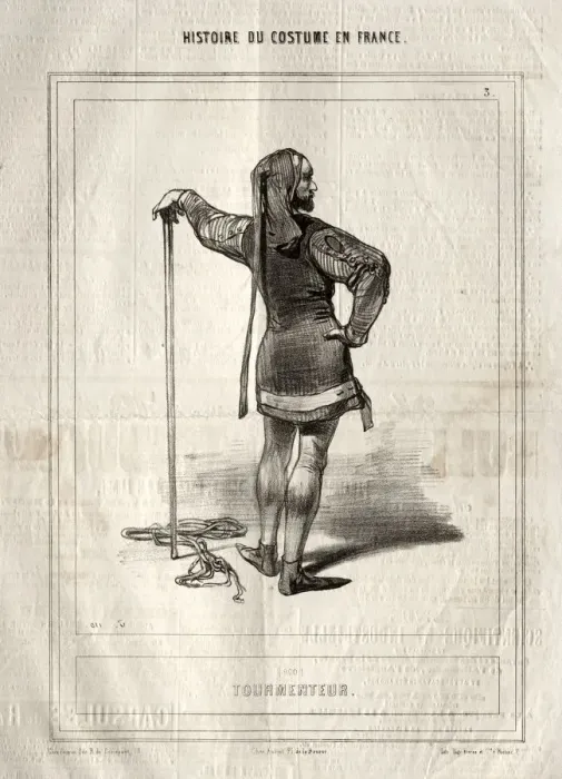 Framed Print : Histoire du Costume en France: Tourmenteur, 1843. Creator: Paul Gavarni (French, 1804-1866) Framed Print : Histoire du Costume en France: Tourmenteur, 1843. Creator: Paul Gavarni (French, 1804-1866)