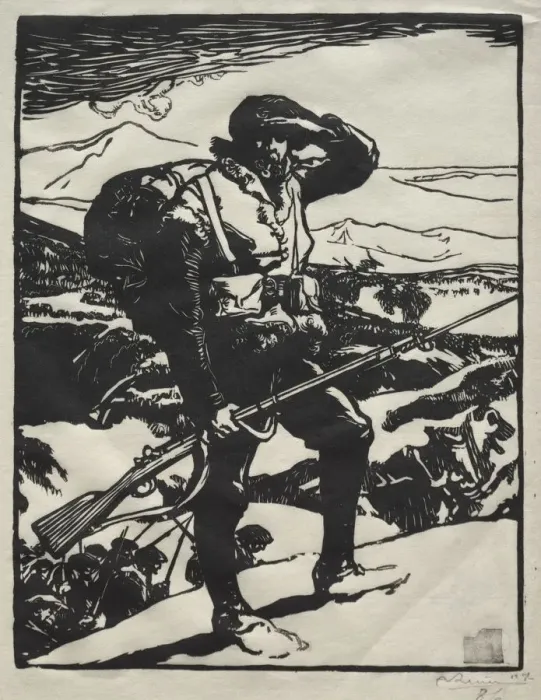 Framed Print : Histoire de la Guerre: Chaseur Alpin. Creator: Auguste Louis Lepere (French, 1849-1918) Framed Print : Histoire de la Guerre: Chaseur Alpin. Creator: Auguste Louis Lepere (French, 1849-1918)
