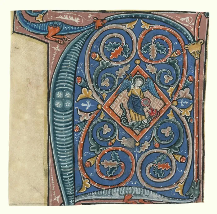 Framed Print : Historiated initial from an antiphonal, about 1260-1270. Creator: Unknown Framed Print : Historiated initial from an antiphonal, about 1260-1270. Creator: Unknown
