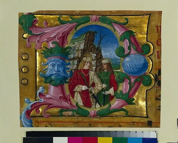 Historiated Initial (D) Excised from a Choir Book: Two Martyr Saints, c. 1500-1510