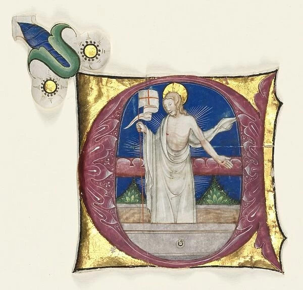 Historiated Initial (E) Excised from an Antiphonary: Risen Christ in the Tomb, c. 1420-1450