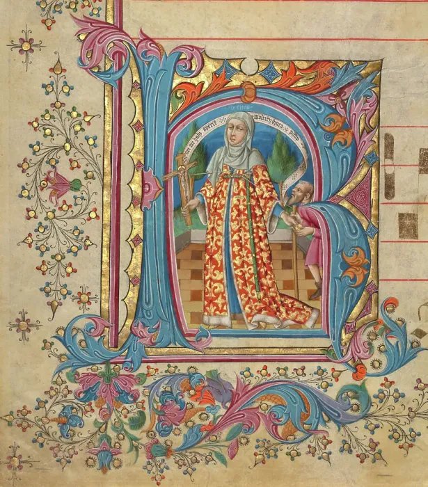 Framed Print : Historiated Initial from a Gradual, about 1430-1440. Creator: Master of the Cypresses