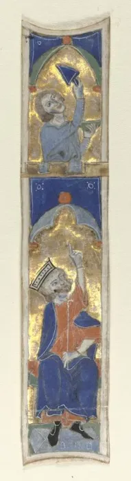 Framed Print : Historiated Initial (I) Excised from a Bible, 1200s. Creator: Unknown Framed Print : Historiated Initial (I) Excised from a Bible, 1200s. Creator: Unknown