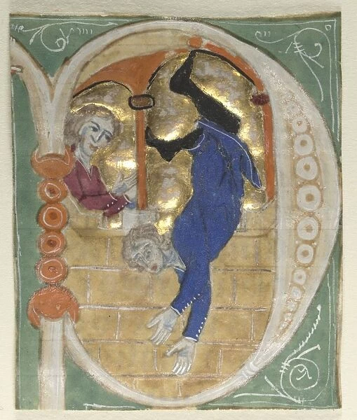 Historiated Initial (P?) Excised from a Bible, 1200s. Creator: Unknown