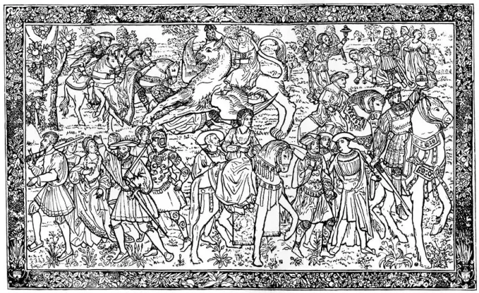 Framed Print : Historical and allegorical figures, tapestry at Hampton Court Palace, Richmond, London, 1930 Framed Print : Historical and allegorical figures, tapestry at Hampton Court Palace, Richmond, London, 1930