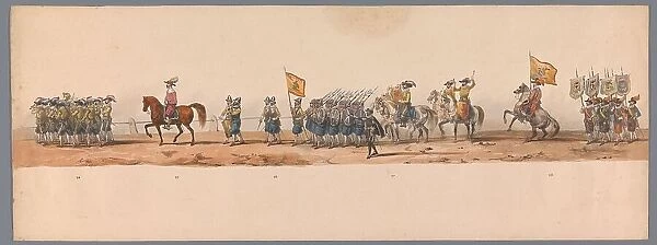 Historical parade at the second centenary of the Utrecht University, 1836 (plate 7), 1837. Creator: Victor Adam