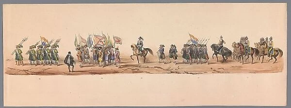 Historical parade at the second centenary of the Utrecht University, 1836 (plate 9), 1837. Creator: Victor Adam