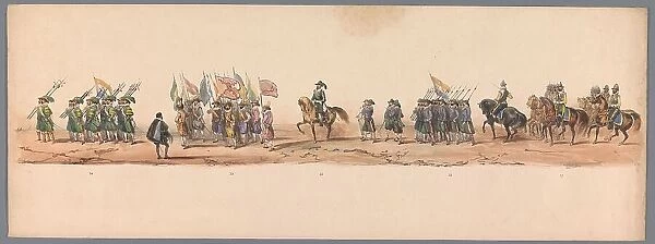 Historical parade at the second centenary of the Utrecht University, 1836 (plate 9), 1837. Creator: Victor Adam