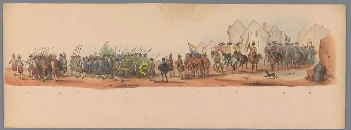 Framed Print : Historical parade at the second centenary of the Utrecht University, 1836 (plate 10), 1837. Creator: Victor Adam Framed Print : Historical parade at the second centenary of the Utrecht University, 1836 (plate 10), 1837. Creator: Victor Adam